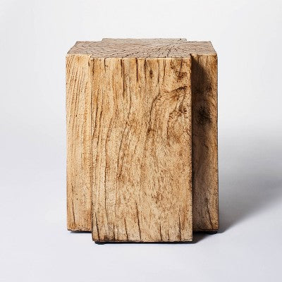  Indoor/Outdoor Faux Concrete Stump Accent Table Brown - Threshold™ Designed With Studio McGee