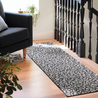  28"x84" Botanical Washable Runner Rug Indigo - Threshold™