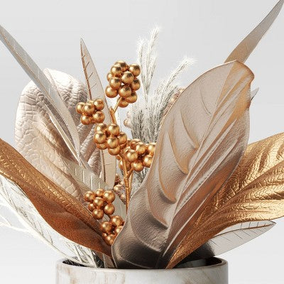  Artificial Plant Small Gold Leaf Arrangement - Threshold™
