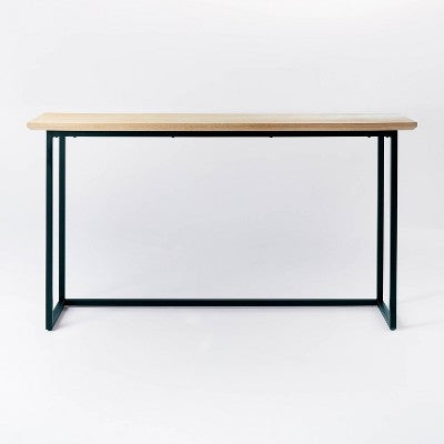  Hidden Hills Mixed Material Console Brown - Threshold™ Designed With Studio McGee
