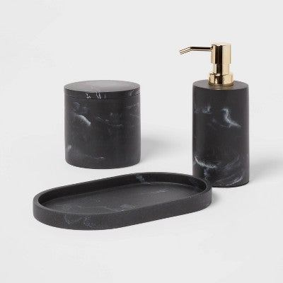  Marble Bath Canister Black - Threshold™