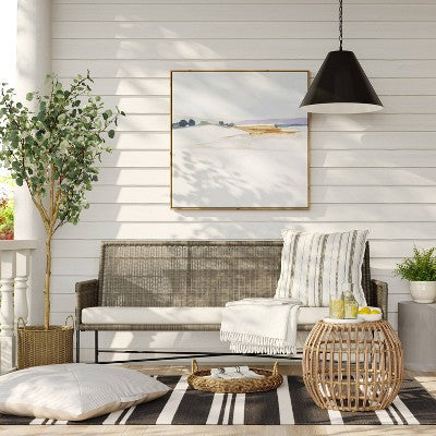  Wicker & Metal X Frame Patio Sofa - Gray - Threshold™ Designed With Studio McGee