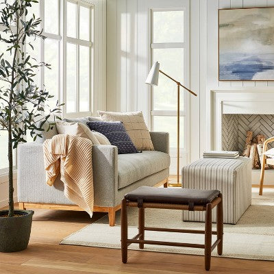  Woodland Hills Wood Base Sofa Light Gray - Threshold™ Designed With Studio McGee