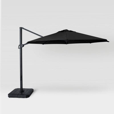  11' Round Offset Outdoor Patio Cantilever Umbrella With Black Pole - Threshold™