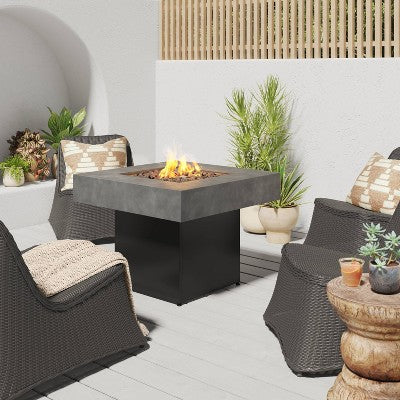  34" Square Liquid Propane Fire Pit - Gray - Threshold™