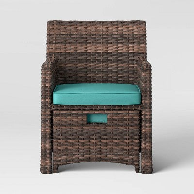  Halsted 5pc Wicker Small Space Patio Furniture Set - Threshold