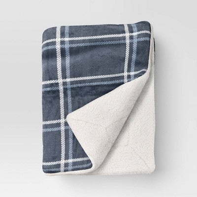  Printed Plush Throw With Faux Shearling Reverse - Threshold™