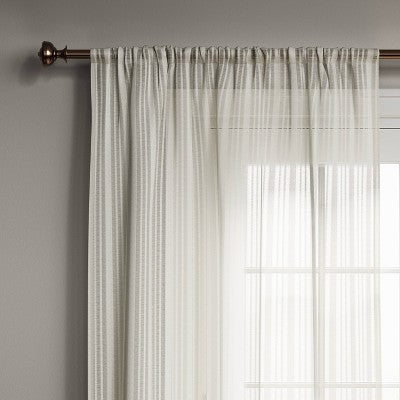  1pc 54"x84" Sheer Leno Weave Curtain Panel Ivory - Threshold™