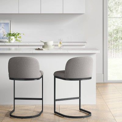  2pk Jules Cantilever Armless Upholstered Counter Height Barstool - Threshold™