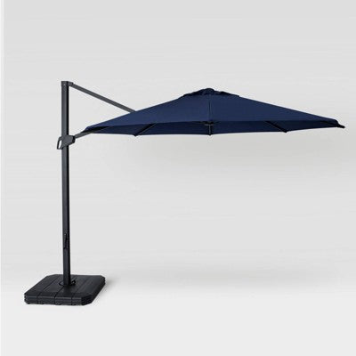  11' Round Offset Outdoor Patio Cantilever Umbrella With Black Pole - Threshold™
