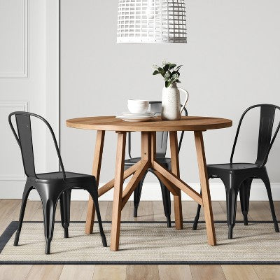  42" Clarksburg Cross Leg Wood Dining Table Round Brown - Threshold™