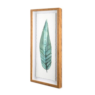  (Set Of 3) 28"x12" Framed Leaves Decorative Wall Art White - Threshold™