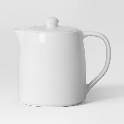  Porcelain Tea Pot White - Threshold™: 50oz Capacity, Dishwasher & Microwave Safe, Porcelain Handle & Lid
