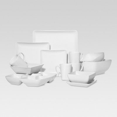  Square Coupe White Porcelain Dinnerware Collection - Threshold