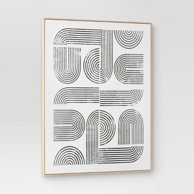  45" X 55" Line Art I Framed Kraft Wall Canvas - Threshold™