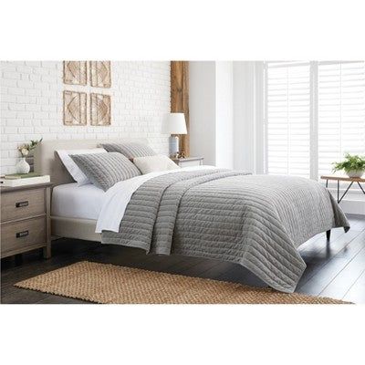  Channel Stitch Velvet Quilt - Threshold