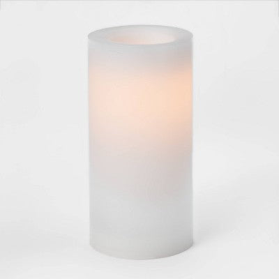  8" X 4" LED Flameless Black Wick Candle White - Threshold™