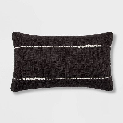  Embroidered Thin Line Lumbar Throw Pillow - Threshold™