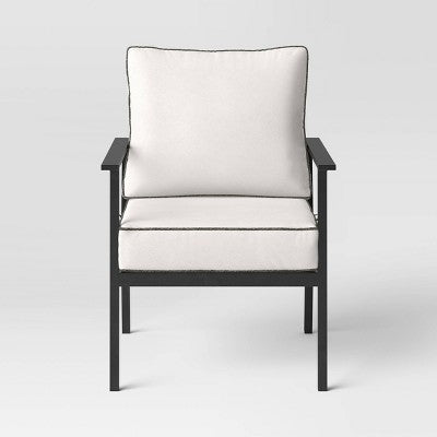  Searsburg Aluminum Deep Seating Outdoor Patio Chair, Club Chairs Black - Threshold™