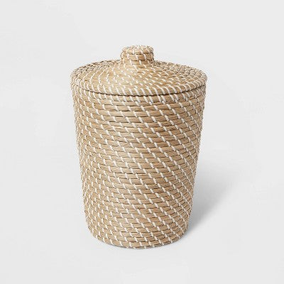  Solid Bathroom Wastebasket Tan - Threshold™