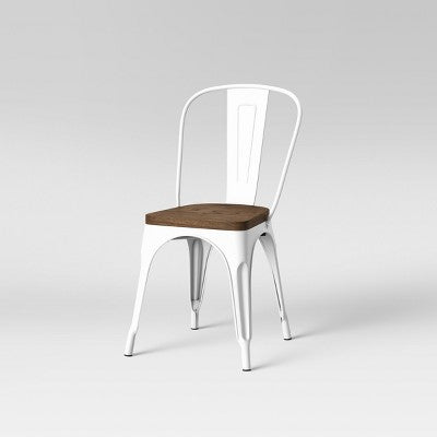  Set Of 2 Carlisle High Back Wood Seat Dining Chair Matte White - Threshold™
