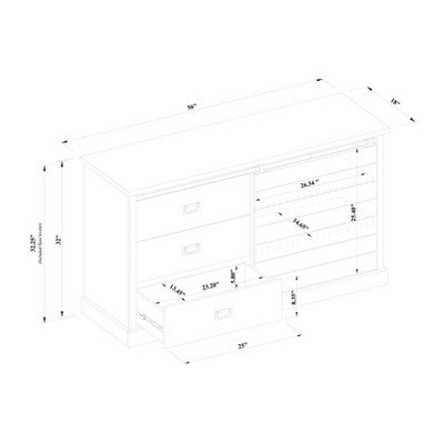  Southwick Farmhouse 3 Drawer/Shelf Dresser With Sliding Barn Door White - Threshold™