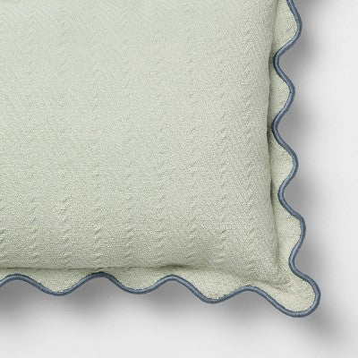  Lumbar Textured Easter Herring Bone Pillow Green Mirage - Threshold™ Design With Studio McGee
