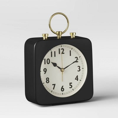  5" Square Alarm Clock Black - Threshold™