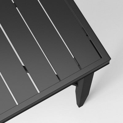  Searsburg Aluminum 6 Person Rectangle Slat Top Patio Dining Table, Outdoor Furniture - Black - Threshold™
