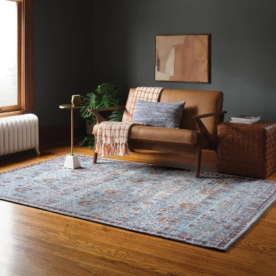  5'x7' Woven Flatweave Area Rug Blue - Threshold™