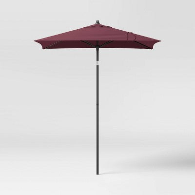  6' Square Outdoor Patio Market Umbrella With Black Pole - Threshold™