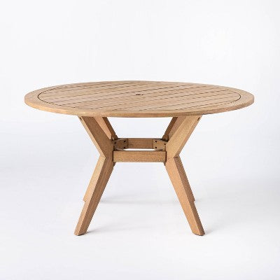  Bluffdale Wood 6 Person Round Patio Dining Table, Outdoor Furniture - Threshold™ Designed With Studio McGee