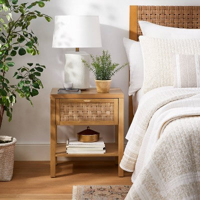  Palmdale Nightstand Woven 1 Drawer Natural - Threshold™ Designed With Studio McGee