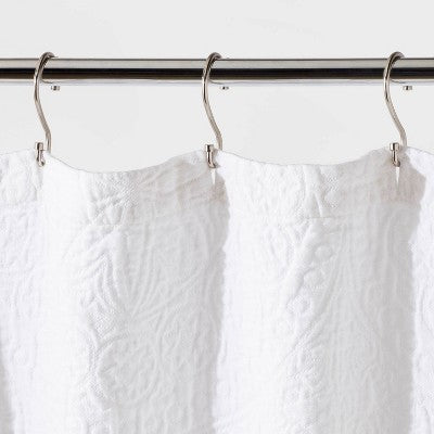  Matelasse Medallion Shower Curtain White - Threshold™