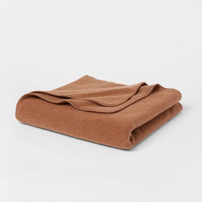  60"x80" Ribbed Faux Wool Bed Throw Blanket - Threshold™