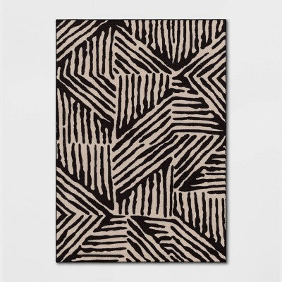  Abstract Lines Rug Black/Tan - Threshold™
