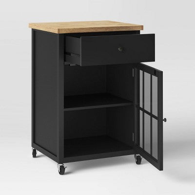  Windham Wood Top Kitchen Cart - Black - Threshold™