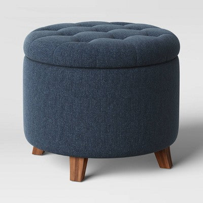  Tufted Round Storage Ottoman - Threshold