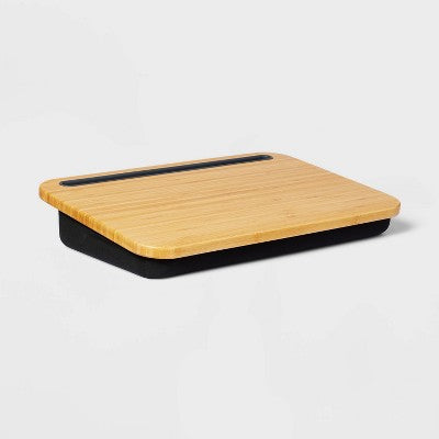  Bamboo Lap Desk With Powerbank And Charging Cable Brown/Black - Threshold™