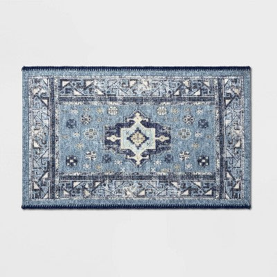  Vintage Persian Medallion Kitchen Rug Blue - Threshold™