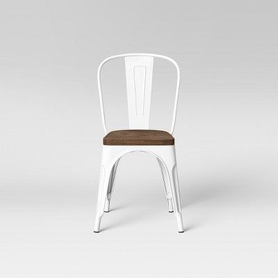  Set Of 2 Carlisle High Back Wood Seat Dining Chair Matte White - Threshold™