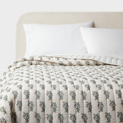  Voile Woodblock Printed Quilt Ivory - Threshold™