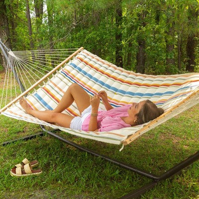  13' Pillowtop Outdoor Fabric Hammock With Spreader Bar Terracotta Pink - Threshold™