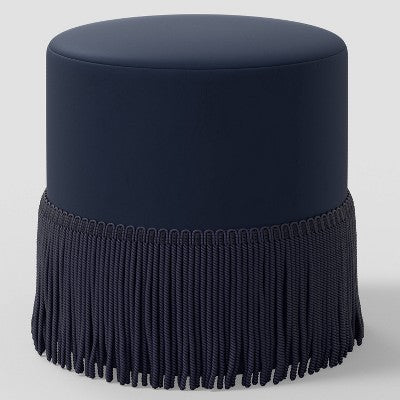  Fringe Drum Ottoman In Velvet - Threshold™