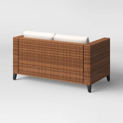  Brookfield Steel Wicker Loveseat - Light Brown - Threshold™