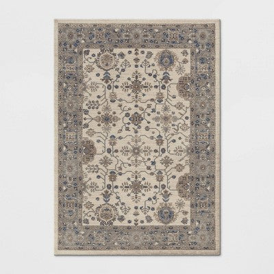  Jewel Boarder Persian Woven Rug Brown - Threshold