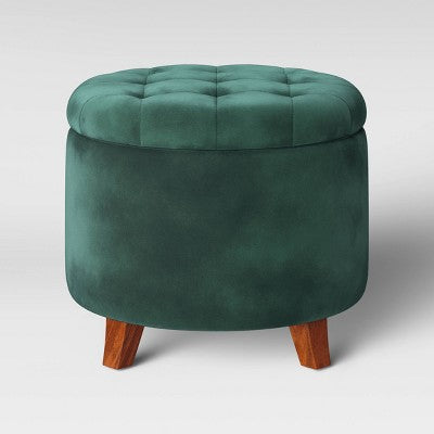  Tufted Round Storage Ottoman - Threshold