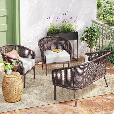  Weybridge Wicker Weave Patio Loveseat - Threshold™