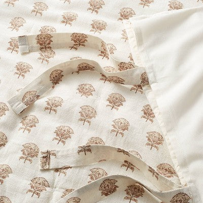  Lofty Cotton Slub Woodblock Print Floral Quilt Sham White/Mauve – Threshold™ Designed With Studio McGee