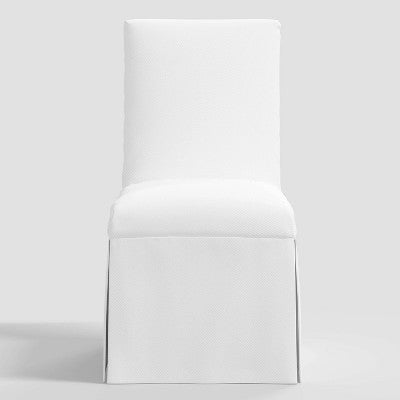 Samy Skirted Slipcover Dining Chair Twill White - Threshold™